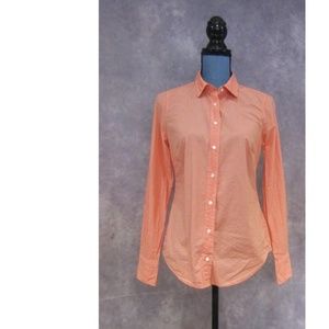 NEW J. Crew Perfect Orange & White Gingham Shirt 4